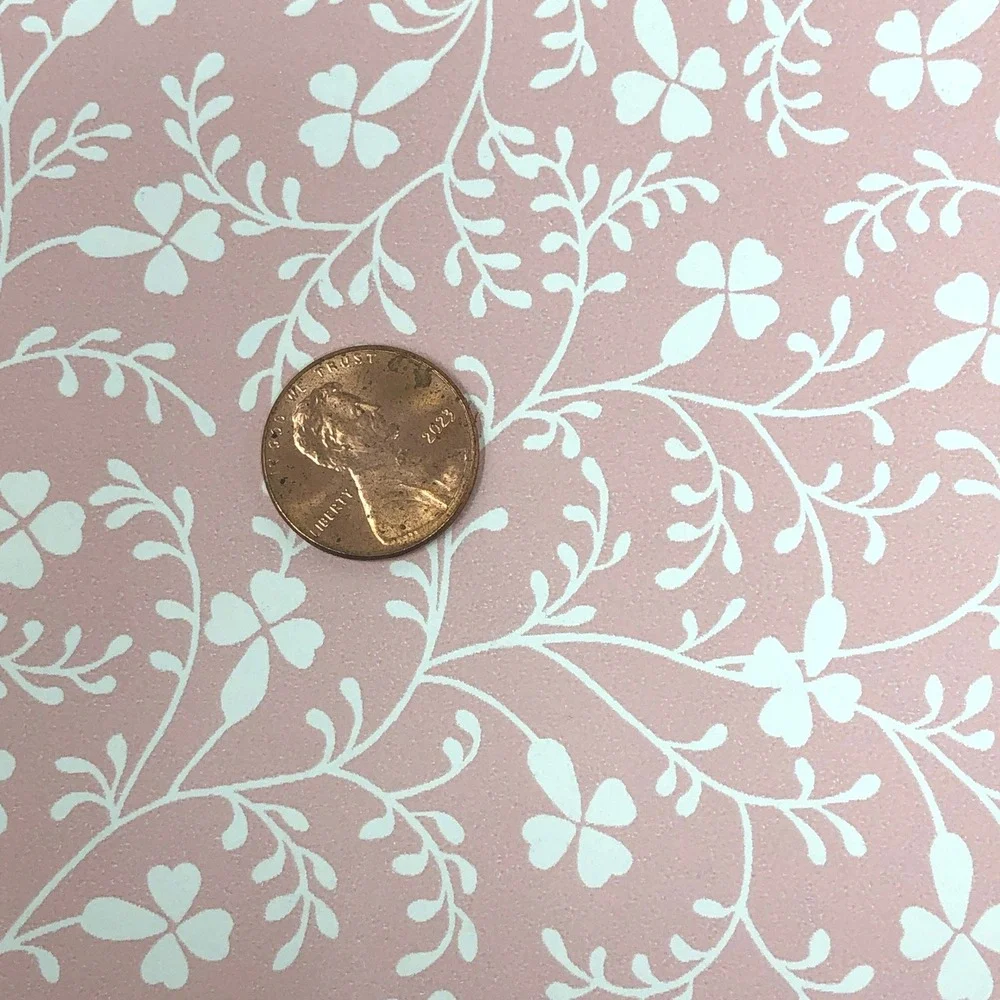 Vintage Laura Ashley Campion Wallpaper 1 Roll Vinyl Pink White Floral LA4091